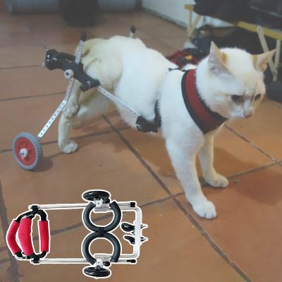 Lightweight Adjustable Dog Wheelchair, Metal-Frame Mobility Cart for Small Dogs and Cats with Hind-Leg Disabilities