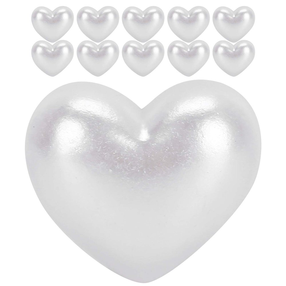 Nail Art Heart Imitation Pearls, DIY Craft Accessories, 10 pcs, 12 x 10 mm (XZ-45)
