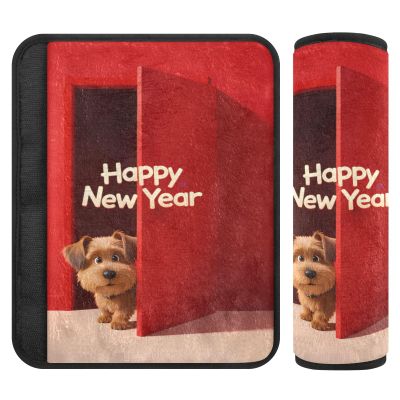 Nexawaveo Strap Covers (25.4 x 19.7 cm), Cute Dog, Extra-Wide Shoulder Pads for Car Seats, Strollers, Backpacks, Red