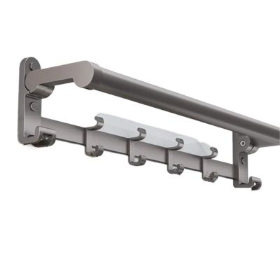 FLFHDUP Bathroom Grab Bar and Towel Holder, Toilet Safety Rail, Shower Handle (4 Hooks, 50 cm Rod)