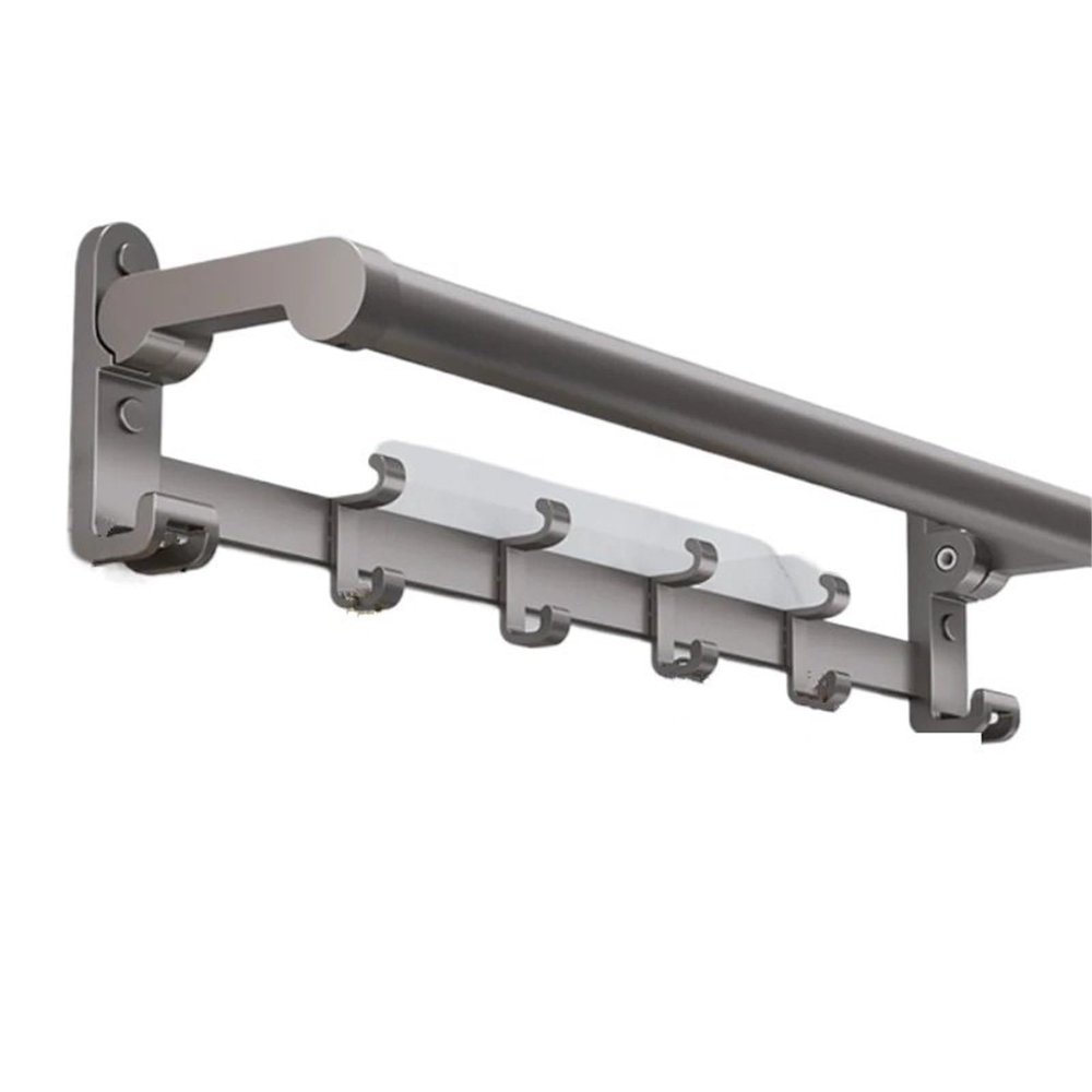 FLFHDUP Bathroom Grab Bar and Towel Holder, Toilet Safety Rail, Shower Handle (4 Hooks, 50 cm Rod)