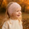 Wollhuhn KO MINI Kids' Wide Elastic Headband, Made in Germany, Cotton (Head Circumference 48–52 cm), Floral Pink/White view 4