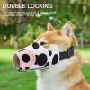 Cow Print Dog Muzzle - Soft Adjustable Pet Muzzle view 2