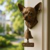 Dog Welcome Doorbell with Dog Head, Rustic Antique Bronze Design view 3