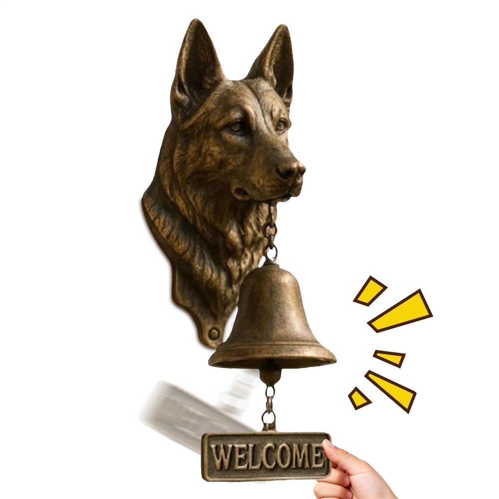 Dog Welcome Doorbell with Fun Vintage Design