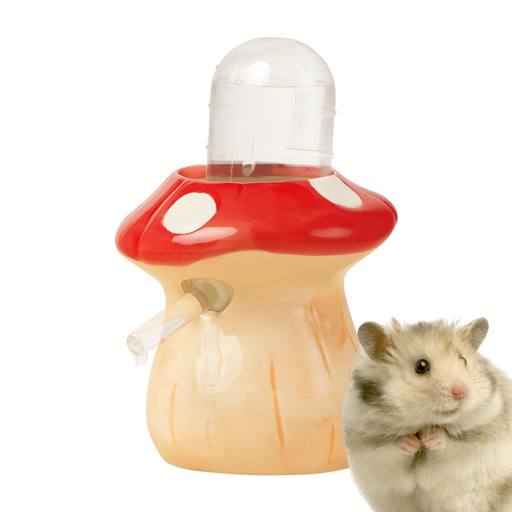 60 ml Hamster Water Bottle, Leakproof Mushroom Shape