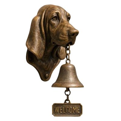 Decorative Dog Doorbell with Dog Motif, Vintage Rustic Style