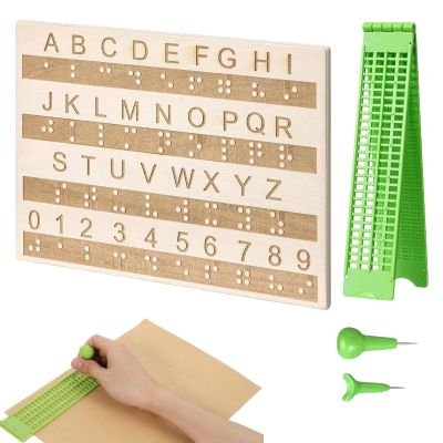 Braille Writing Slate, 4 Lines, 28, Learning Aid for Visually Impaired Users