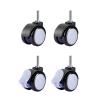 4-Pack 2-Inch M8 × 25 mm PVC Universal Casters with Brakes view 1