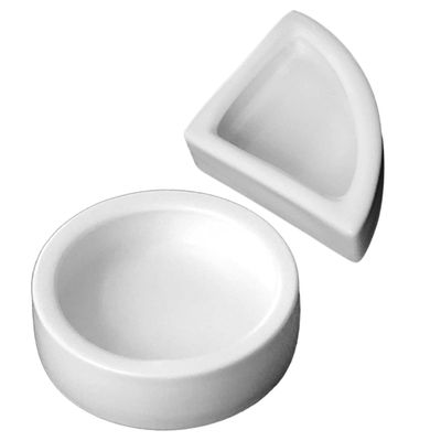 DECHOUS 2-Piece Ceramic Reptile Feeding Bowls, White