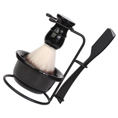 BAZEITFLOW Men's Manual Shaving Set with Brush, Bowl and Stand