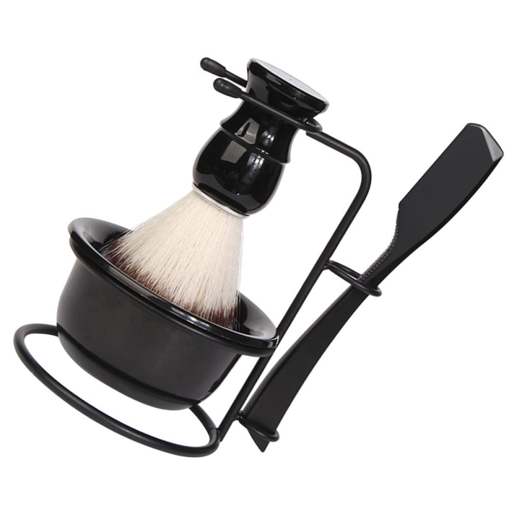 BAZEITFLOW Men's Manual Shaving Set with Brush, Bowl and Stand
