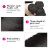 Weeybay Straight Human Hair Bundles, Double-Weft Extensions, Natural Black #1B, 20/22/24 in view 2