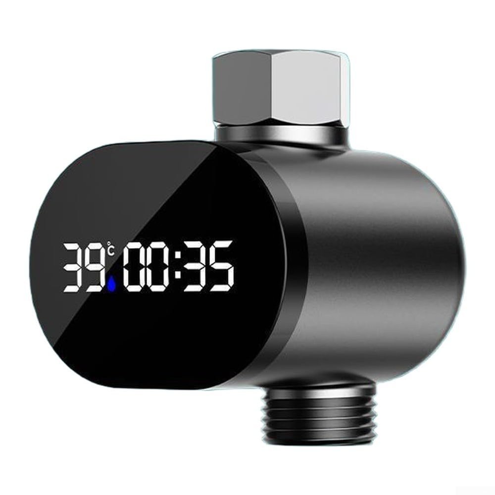 Shower Thermometer with LED Digital Display and Water-Flow Power Generation