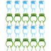 LAPYAPPE Nasal Stoppers, 20 Pieces, Adjustable POM/EVA-Padded Nasal Clips for Breathing Training and Snoring Reduction, Blue/Green view 1
