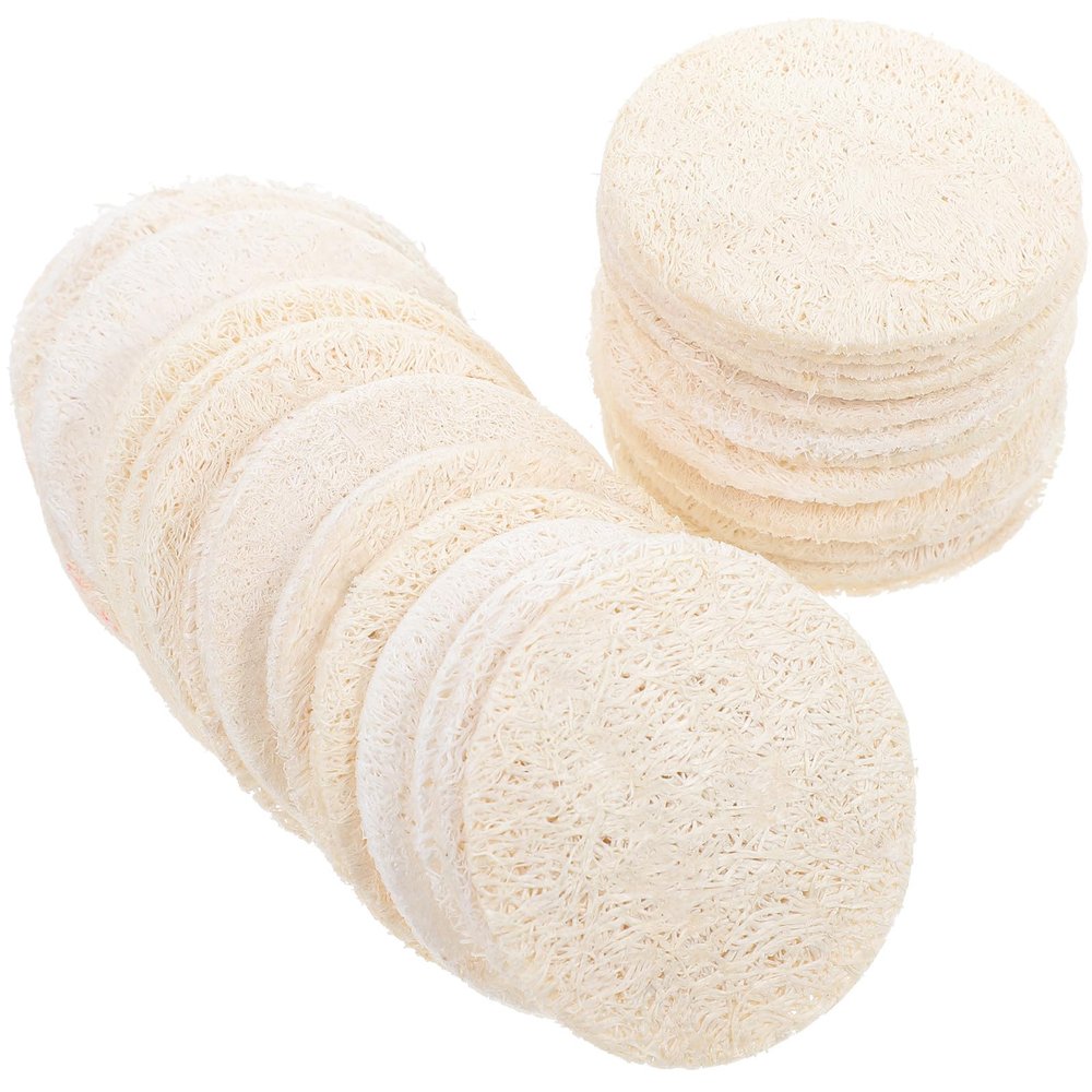 36 Round Loofah Exfoliating Pads for Face and Shower