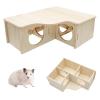 VOSSOT Wooden Hamster House with 3 Chambers view 1