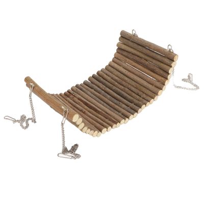 Fafeims Hamster Wooden Swing and Brushwood Hammock, 15 × 35 cm