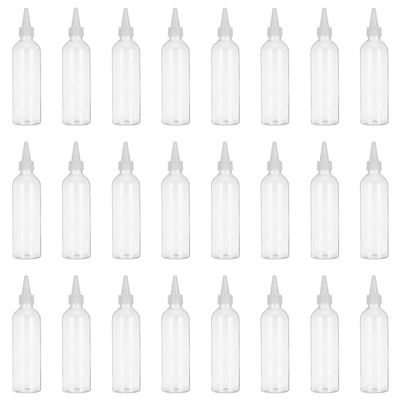 PAMINGONO 24-Piece Refillable Clear Squeeze Bottles with Leakproof Yorker Caps, Small Travel Bottles for Cosmetics, Craft Paint, Glue, and Lotions