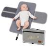 AWASG Personalized Baby Changing Mat with Name, Heart & Rainbow, Portable Travel Pad for Diapers and Wipes (Light Gray) view 1