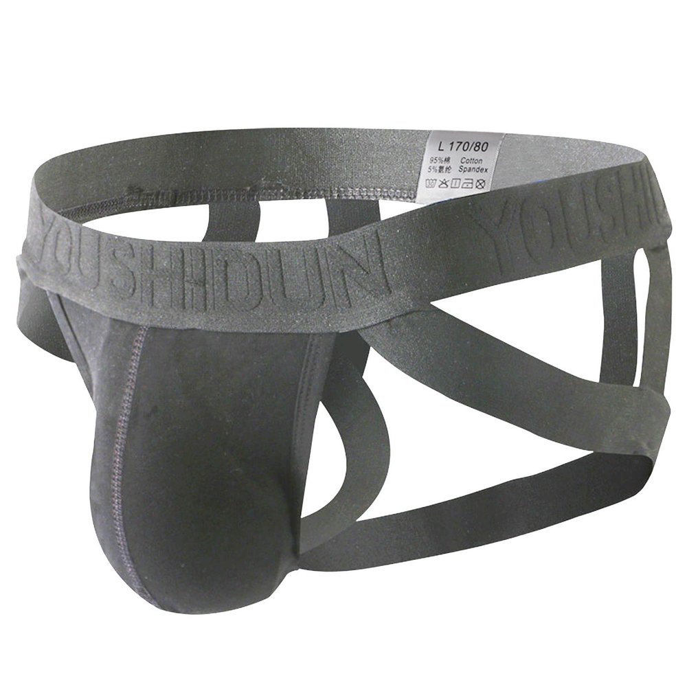 Men's Sexy Low Rise Briefs Ice Thread (Grey, XXXL)