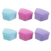 SEWOART 6-Piece Trapezoid Retainer Holder, Leakproof Blue Denture Storage Case for Travel and Home view 1