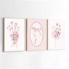 3-Piece Pink Bow and Botanical Flower Nursery Wall Art Set, 60 x 80 cm Each view 3
