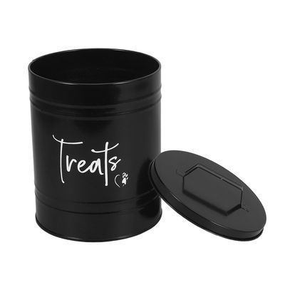 Black Iron Dog Treat Container with Lid