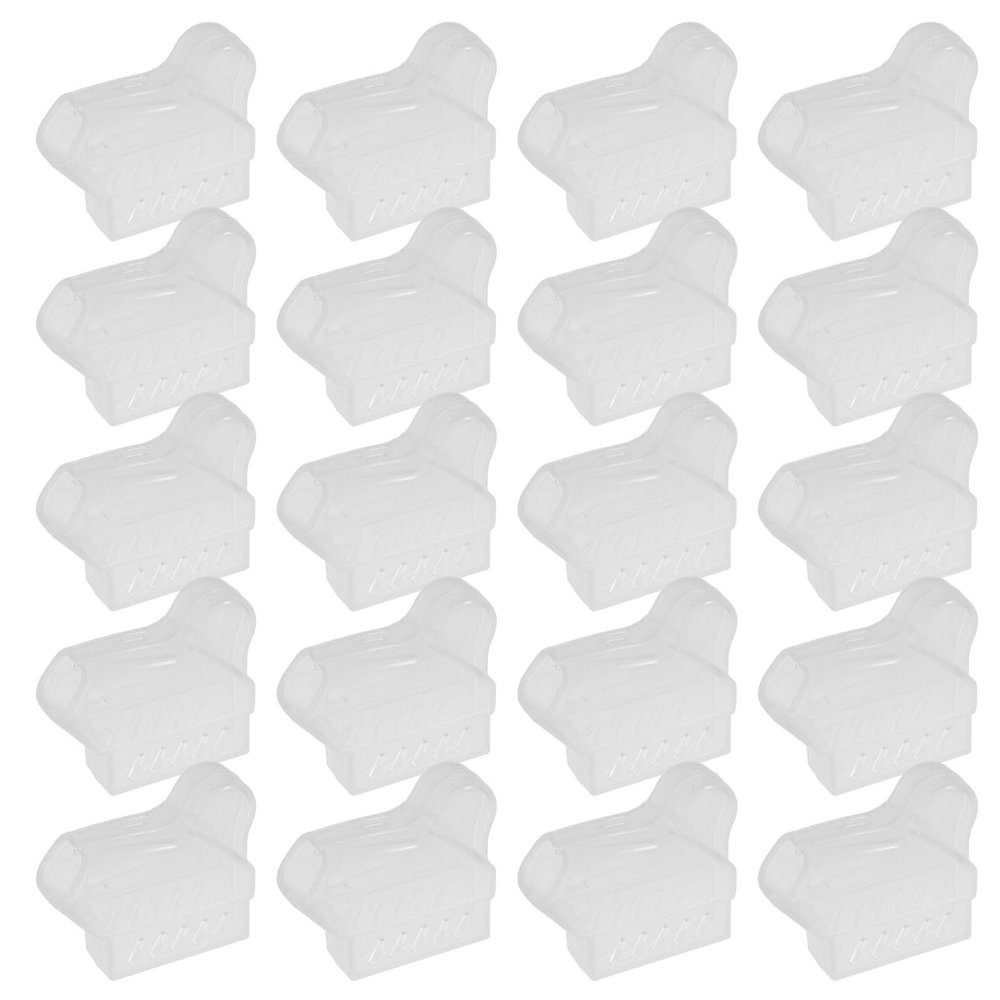 FRCOLOR 20-Piece Denture Brush Protective Covers, Travel Cases with Plastic Clips