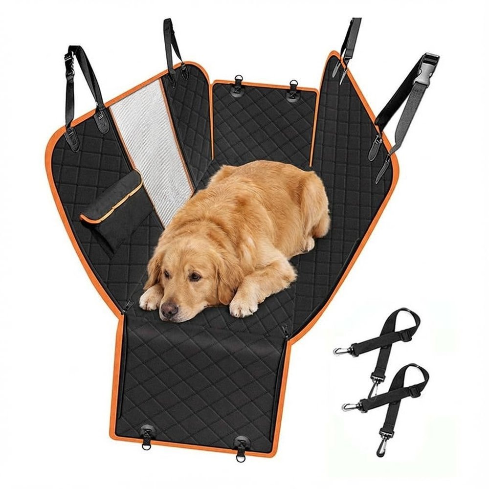 LDJSNC Waterproof Dog Car Seat Cover for Hyundai i20, Rear Bench, with Side Protection