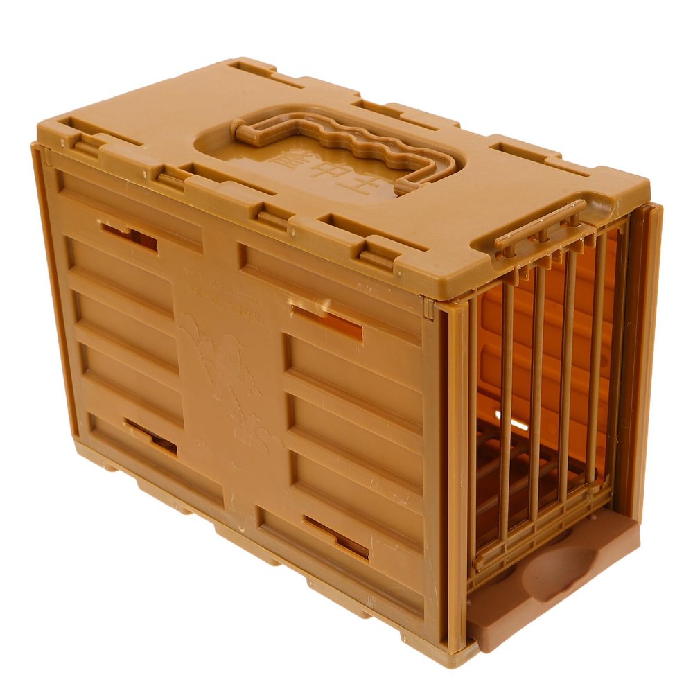 Portable Plastic Bird Transport Cage with Handle, Brown, 1 Pc.