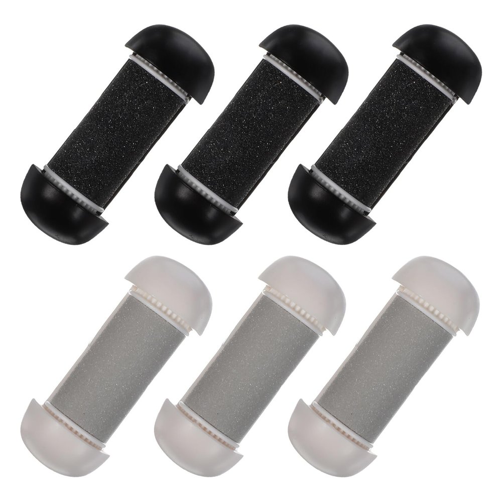 TOGEVAL 6-Piece Replacement Roller Heads for Electric Callus Removers, Waterproof Pedicure Rollers for Wet and Dry Use, Gentle Callus Removal