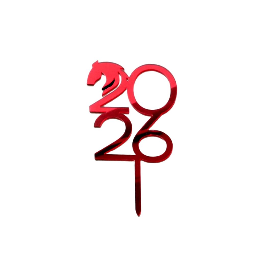 2026 Happy New Year Gold Acrylic Cake Topper