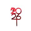 2026 Happy New Year Gold Acrylic Cake Topper view 1