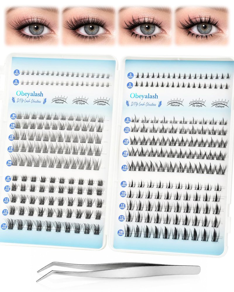 Obeyalash Manga Lash Clusters, DIY Wispy Lash Extensions with Tweezers