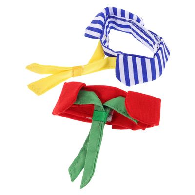 VICASKY 2-Piece Striped Polyester Parrot Collars with Quick Release