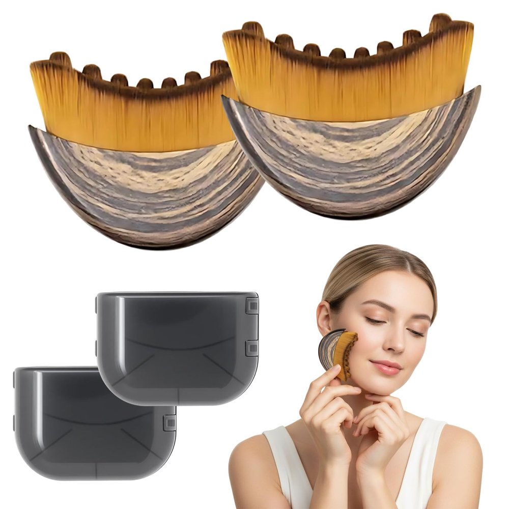 2-Piece Alpine Fiber Facial Brush Set for Lymphatic Drainage and Massage