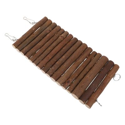 Toyvian Wooden Bird Tunnel Toy with Hanging Hooks for Parrots and Hamsters