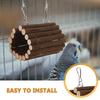 Toyvian Wooden Bird Tunnel Toy with Hanging Hooks for Parrots and Hamsters view 3