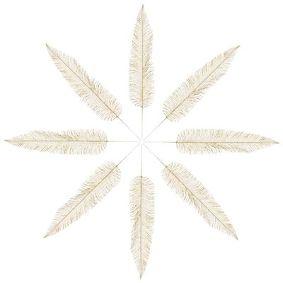 CORHAD 8-Piece Gold Glitter Artificial Leaf Decorations