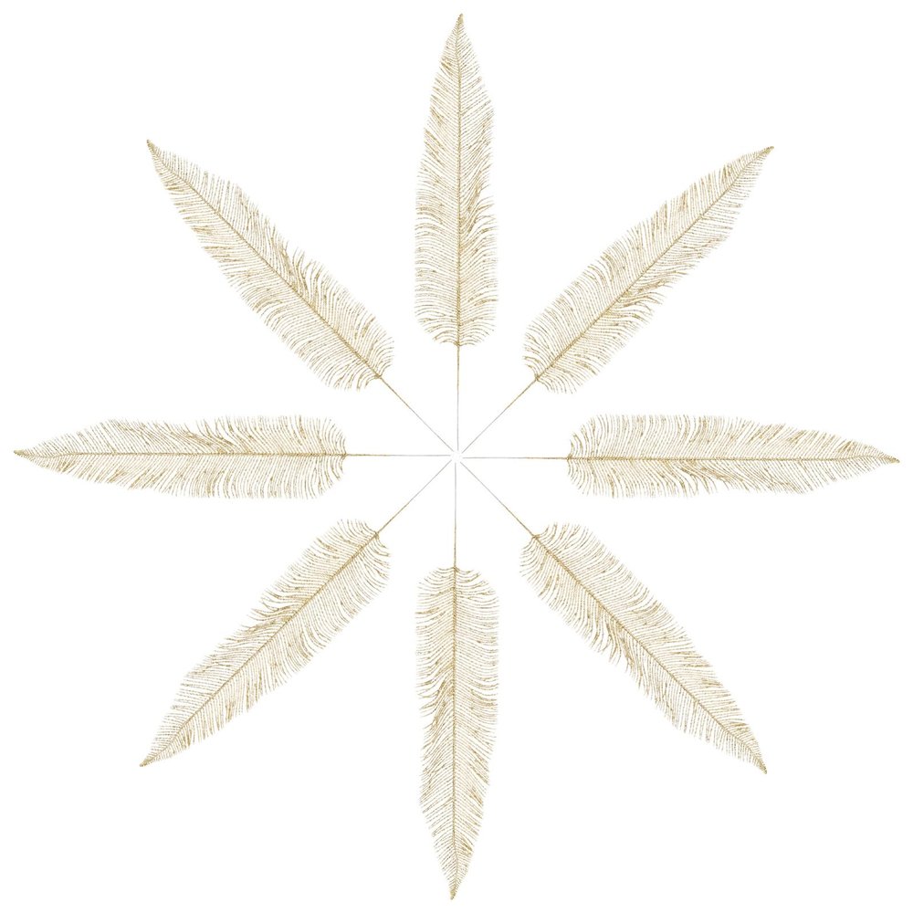 CORHAD 8-Piece Gold Glitter Artificial Leaf Decorations