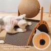Cat Scratching Ball on Stand, Sisal Interactive Toy with Wavy Surface view 2