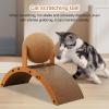 Cat Scratching Ball on Stand, Sisal Interactive Toy with Wavy Surface view 3