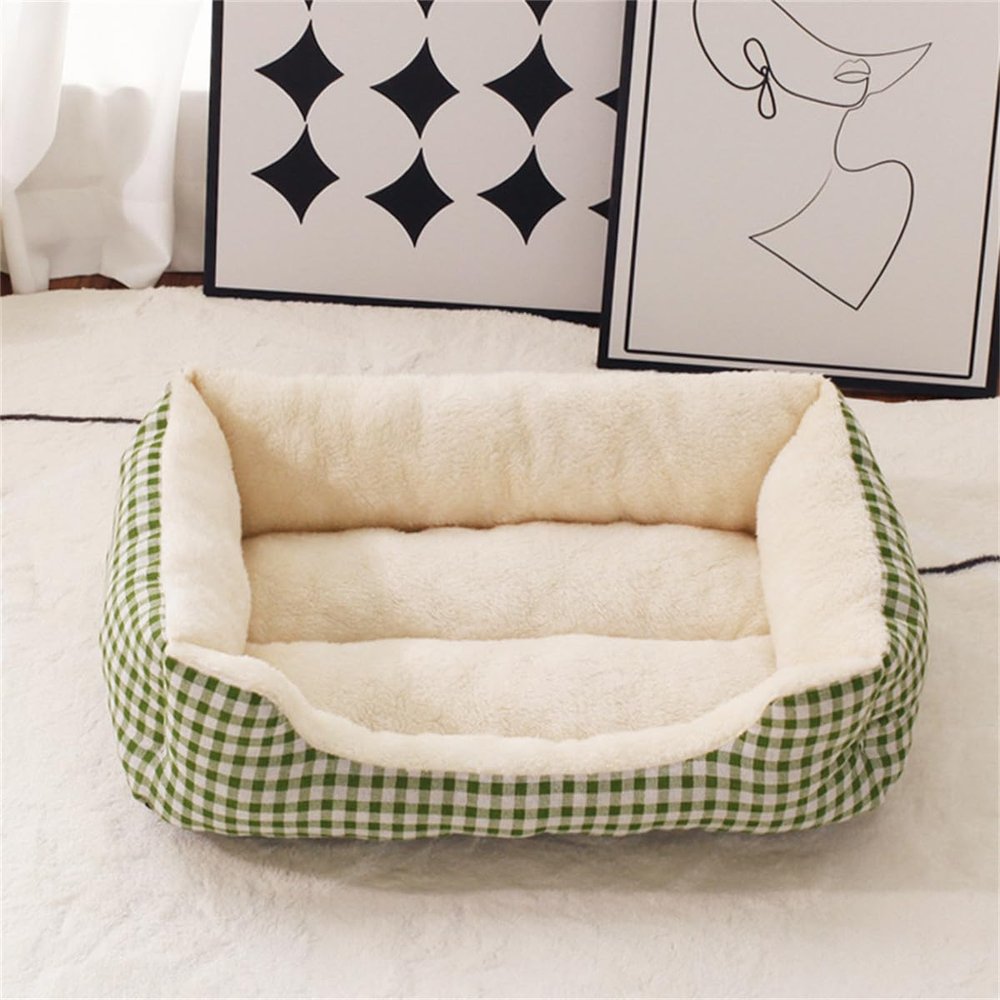 Odot Orthopedic Dog Bed, Green Plaid, Size L