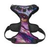 Dragon Design Dog Harness, No Pull, Adjustable, Reflective, Oxford, Easy Control, Size M/L, Pink/Blue view 4