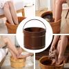 Wooden Foot Soak Tub with Integrated Massage Roller view 4