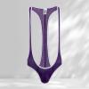 Darringls Men's Bodysuit One-Piece G-String Underwear Stretch Wrestling Singlet Jumpsuit Thong Leotard with Open Back view 2