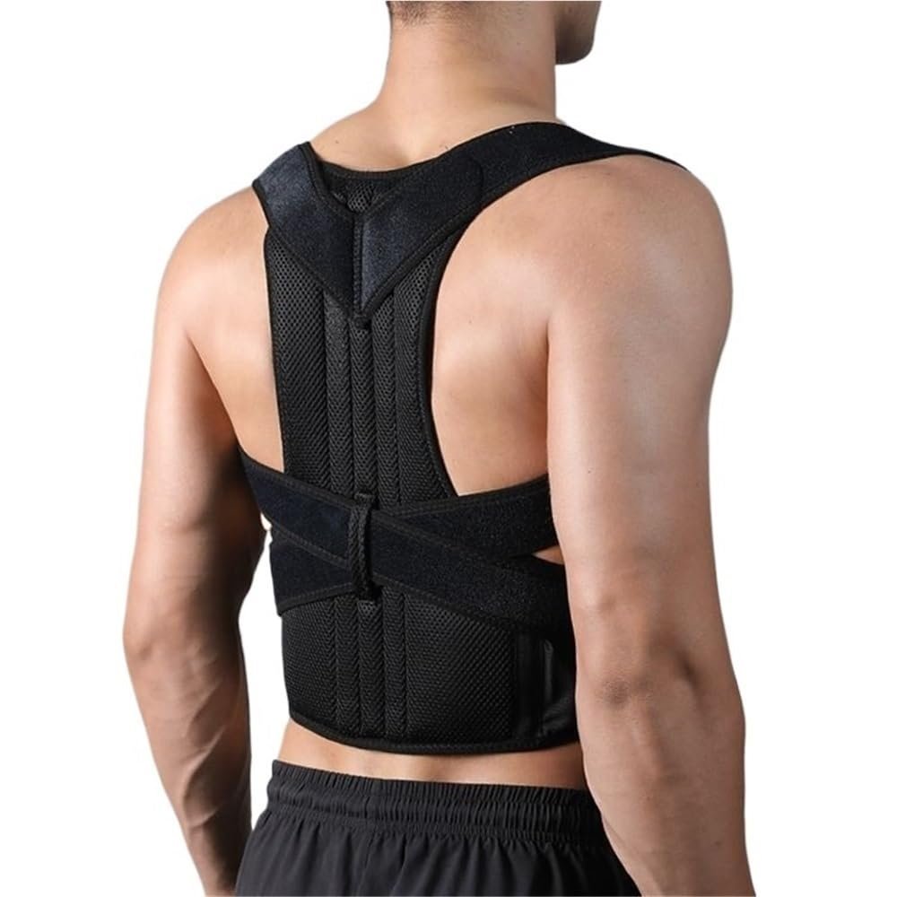 bergren Adjustable Scoliosis Posture Corrector, Orthopedic Back Brace for Women and Men, Black, 5XL