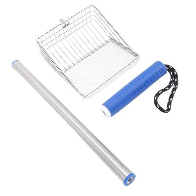 OVAQUIXI Stainless Steel Cat Litter Scoop, Durable Scoop for Beaches, 23.43 x 5.12 x 1.77 in (Blue)