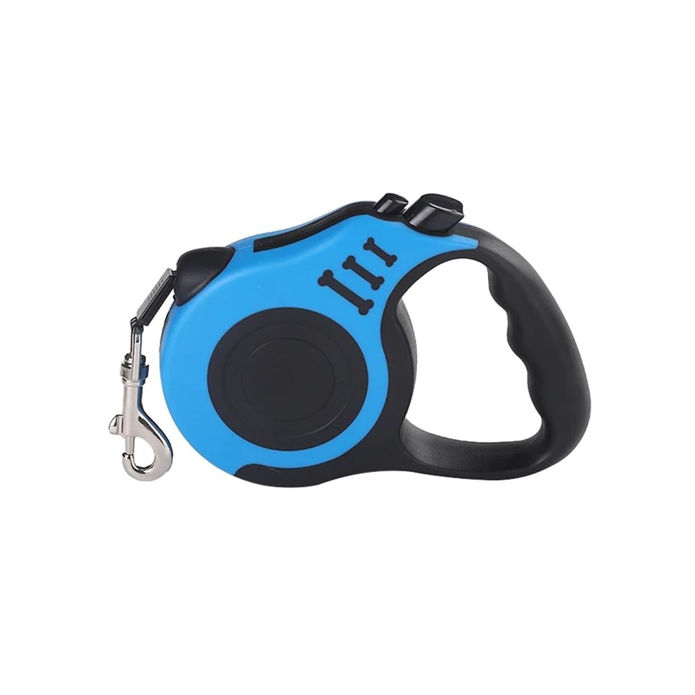 3 m/5 m Retractable Dog Leash for Small Dogs, Durable Nylon, Blue and Black, 5 m